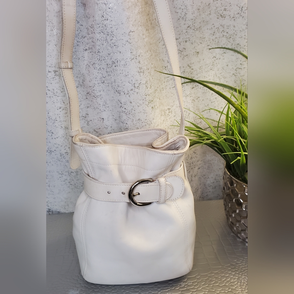Coach Vintage 4156 Soho Belted Bucket Bag/Bone Leather White